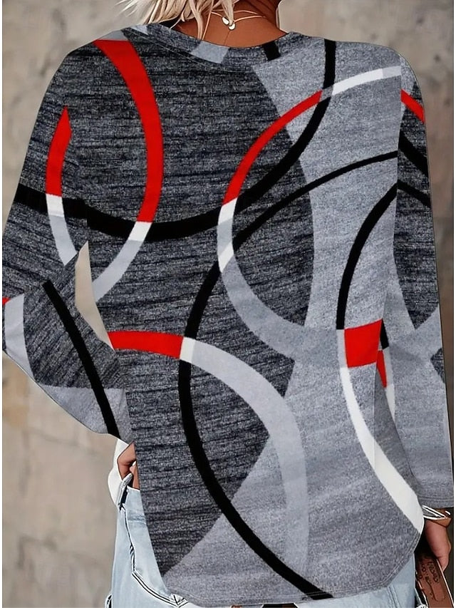 Women's T shirt Long Sleeve Crew Neck Long Sleeve Tunic