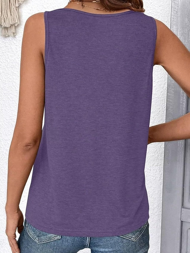 Women's Tank Top Ruched Plain Fashion Stylish Classic