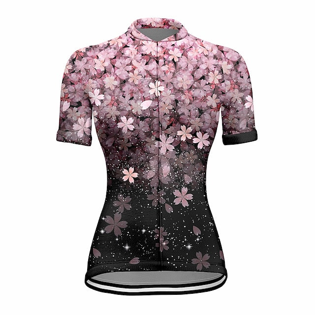 Women's Cycling Jersey Floral Botanical Short Sleeve Bike