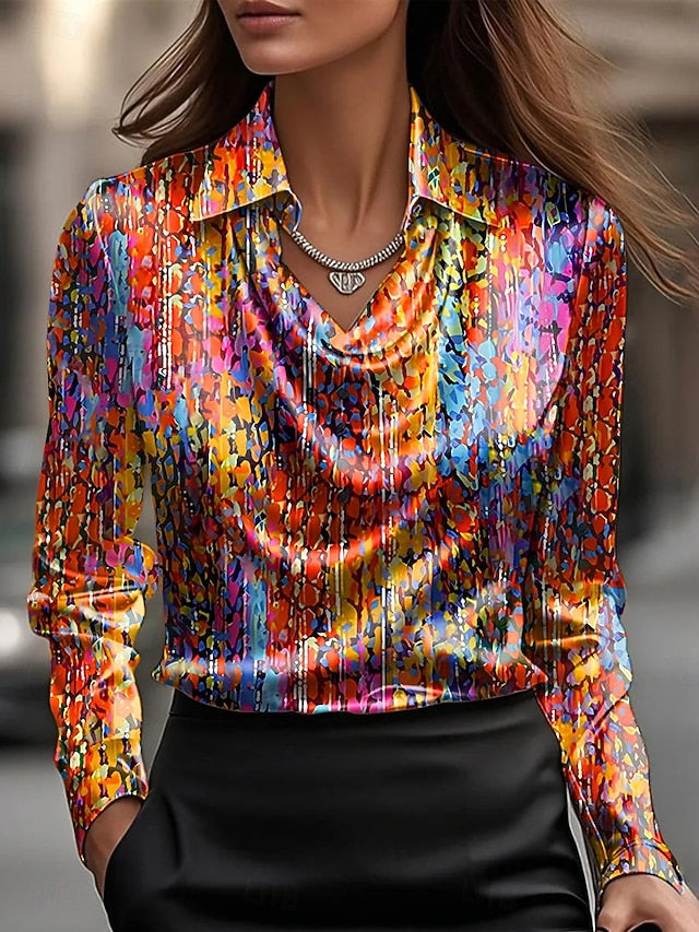 Women's Shirt Ombre Graphic Elegant Stylish Casual Long
