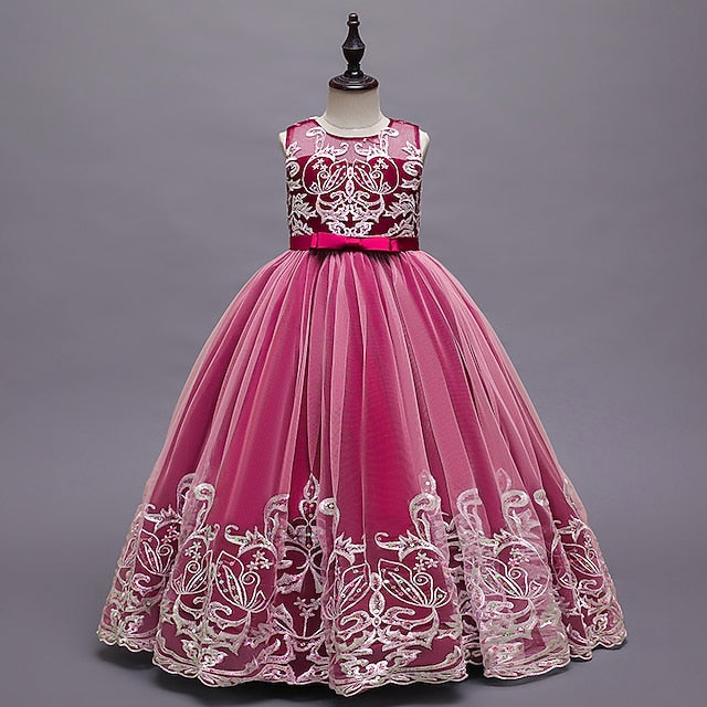 Wedding Sleeveless Christening Kids Flower Girls' Dress