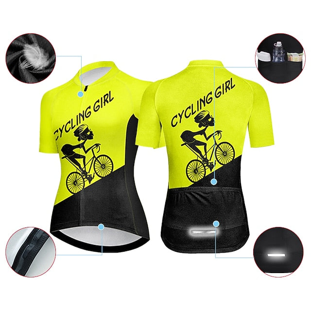 Women's Cycling Jersey Graphic Letter & Number Funny