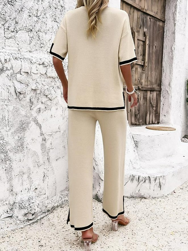 Women's EU / US Size2 Pieces SetsT Shirt Wide Leg Pants
