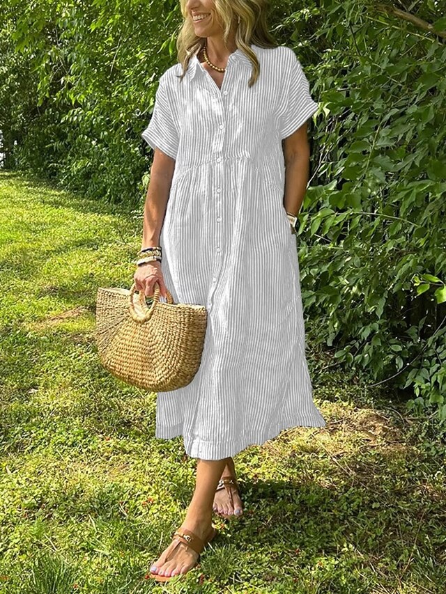 Women's Midi Dress A Line Dress Vacation Casual Outdoor
