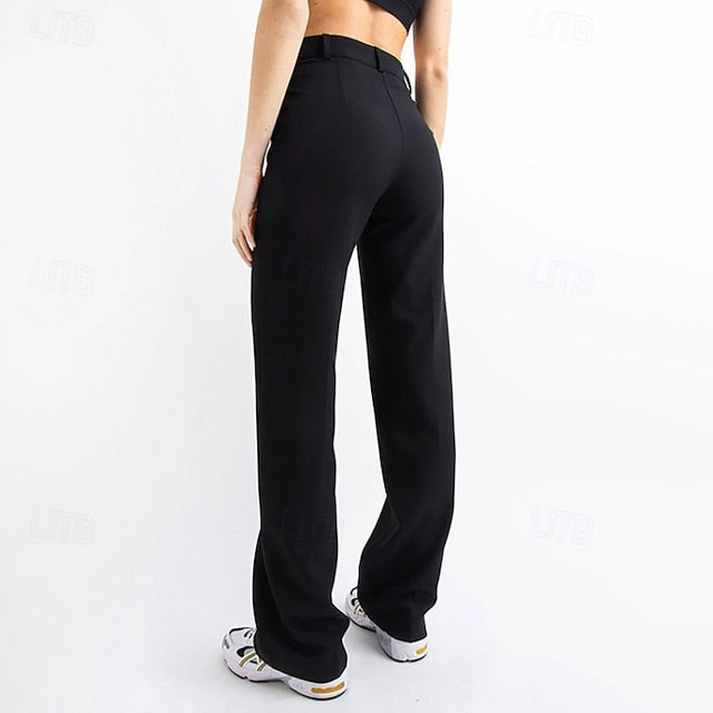 Women's Wide Leg Dress Pants Streetwear Casual Full Length