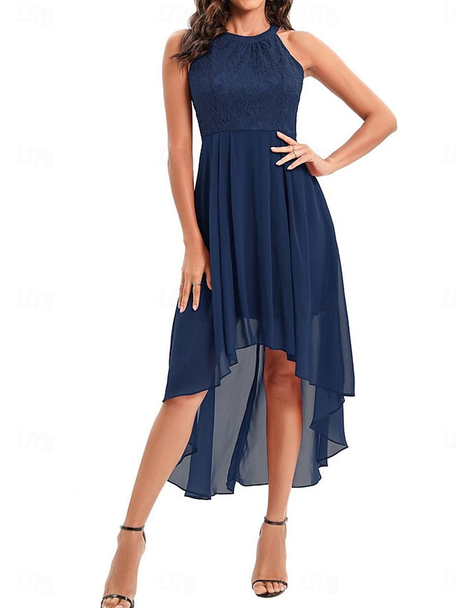 Women's Midi Dress Chiffon Dress A Line Dress Elegant