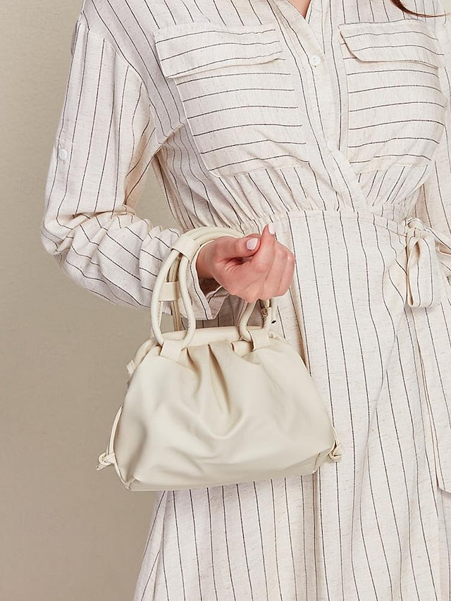 Elegant with Cream – Women's Drawstring Closure Handbag