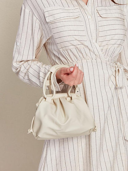 Elegant with Cream – Women's Drawstring Closure Handbag