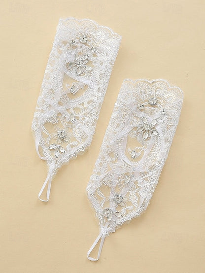 Bridal Lace Pearls with Wedding Gloves Elegant Accessories –