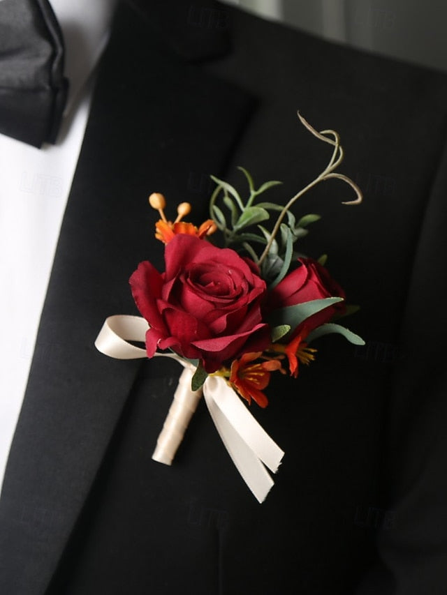 Corsage Wedding Boutonniere Elegant and – Wrist Artificial