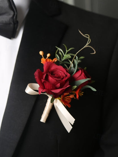 Corsage Wedding Boutonniere Elegant and – Wrist Artificial