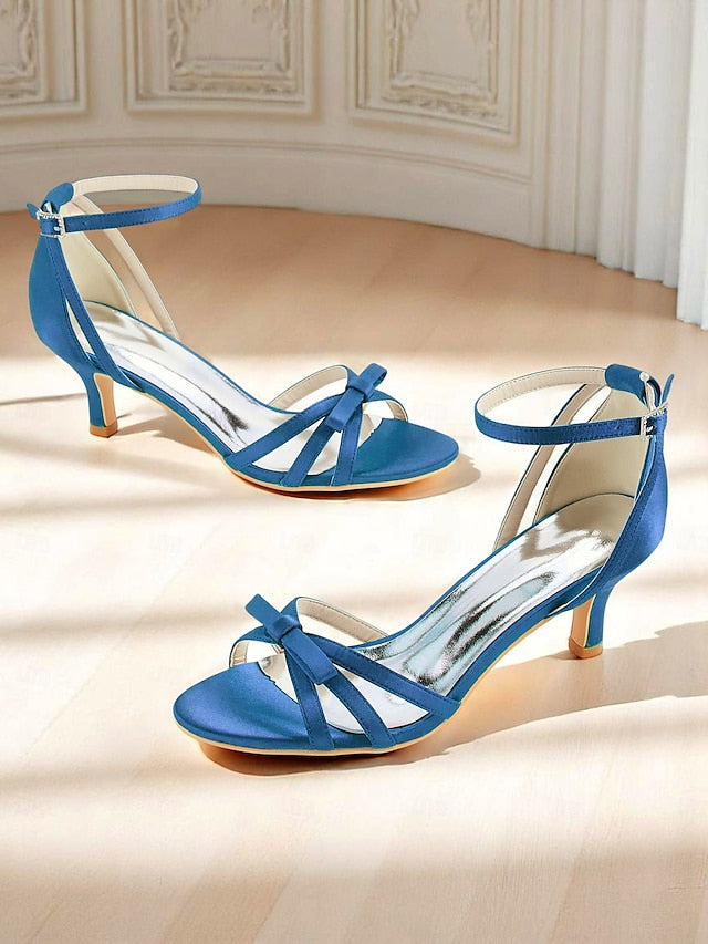 Kitten Satin Heel Vintage Women's Green 1950s Strappy