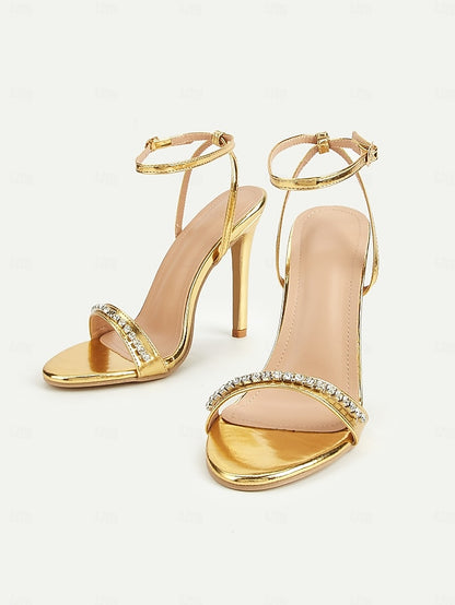Dazzling Strap Metallic Ankle Women's Gold – Heels High