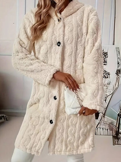 Faux Buttons Warm Fur Coat Casual Comfortable Women's