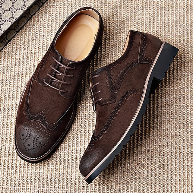 Brown Lace-Up Shoes – Derby Men's Brogue Vintage