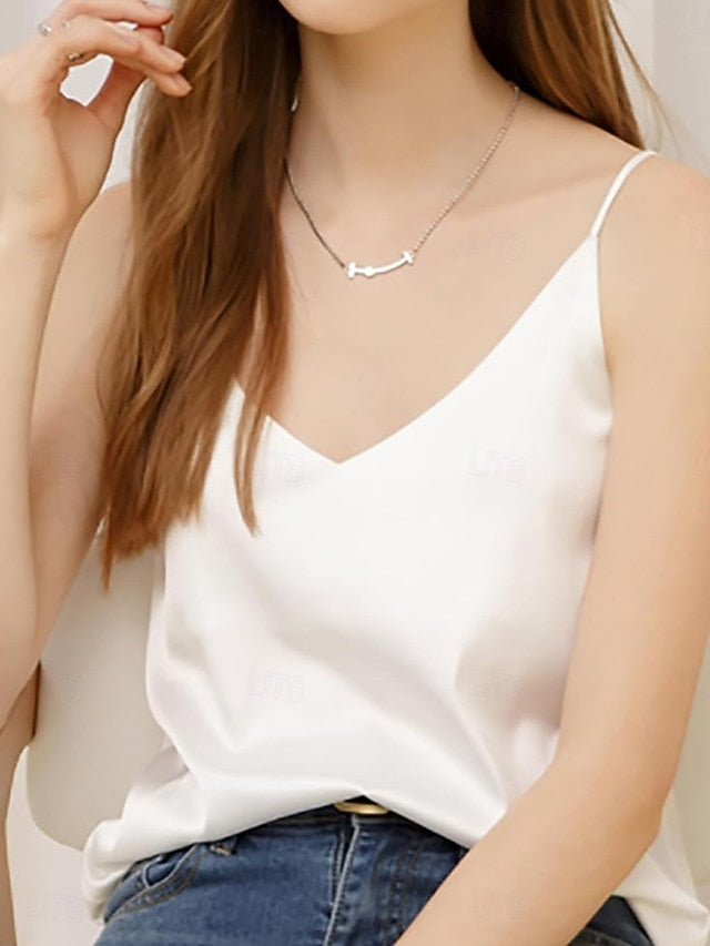 Women's Camisole Tank Top Solid Color Stylish Casual