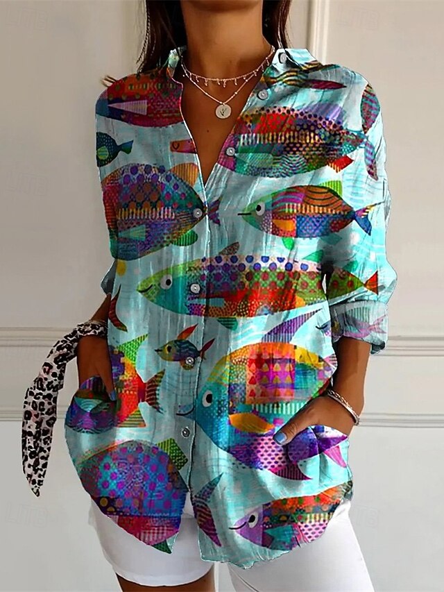 Women's Shirt Print Graphic Flower Daily Stylish Basic Half