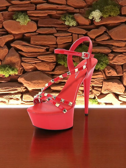 Women's with Heels Stiletto Platform Studded Straps