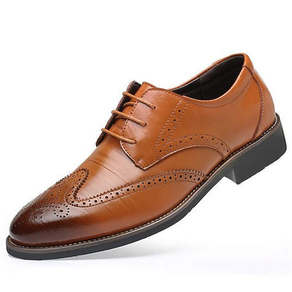 Classic with Shoes Faux Men's Blue Brogue Oxford Leather