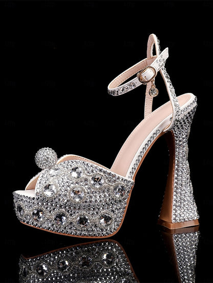 Women's Platform Crystal-Embellished with Sandals Glamorous
