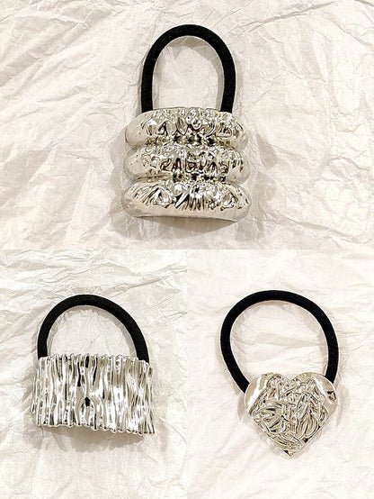 Band Hair Scrunchies Tone Gold Elastic Women's with -