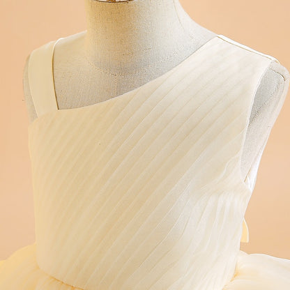 Party Kids Color Formal Girls' Solid Dress Sleeveless