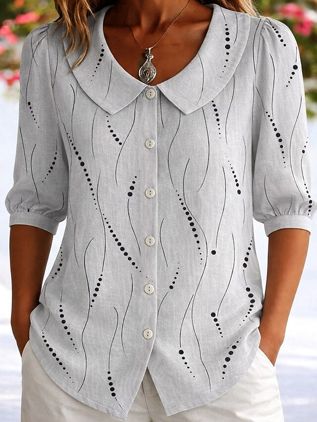Women's Shirt Geometric Elegant Bohemia Vacation Lapel