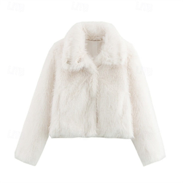 Furs Faux Coat Women's Buttons Comfortable Fur Warm