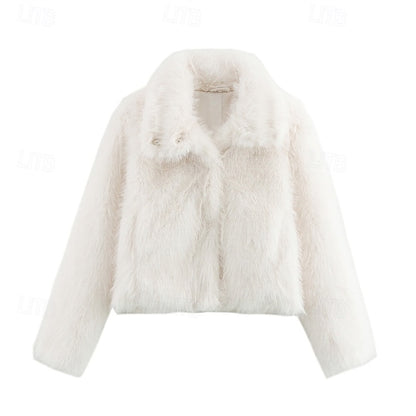 Women's Fur Furs Comfortable Coat Warm Buttons Faux