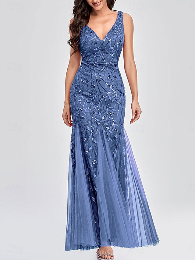 Bride Dress Neck the Floor Elegant Party V of Mother