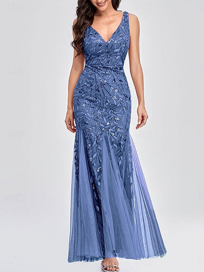 Bride Dress Neck the Floor Elegant Party V of Mother