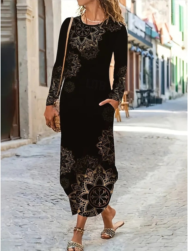 Women's Midi Dress Sheath Dress T Shirt Dress Tee Dress