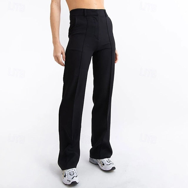Women's Wide Leg Dress Pants Streetwear Casual Full Length