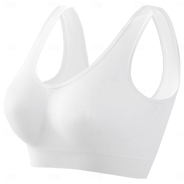 Women's Top Pure Color Sport Basic Home Gyms Nylon