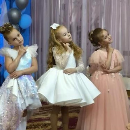 First Communion Girl Girls' Dress Kids Party Flower