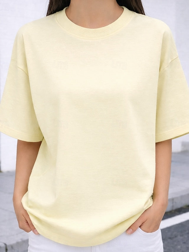 Women's Oversized T Shirt Tee 100% Cotton Solid Color