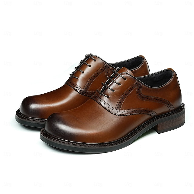 Layer First Leather Oxford Shoes- Genuine Men's