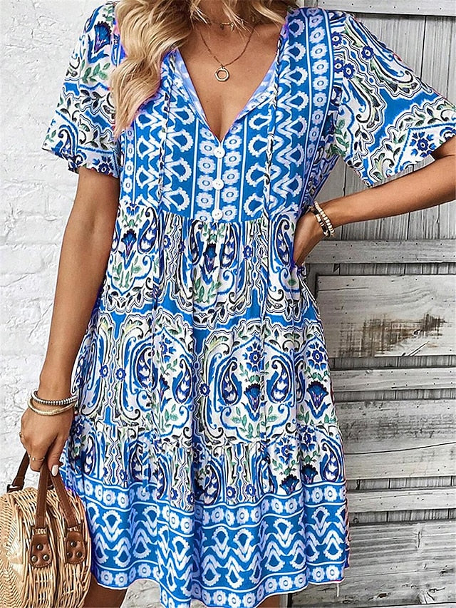 Women's Mini Dress Petite Dress Casual Dress Boho Chic