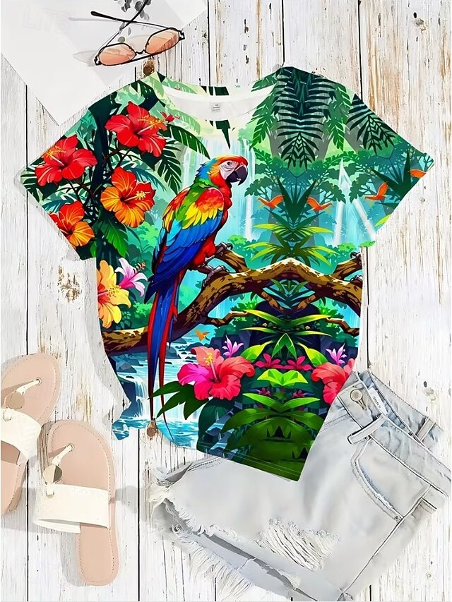 Women's T Shirt Graphic Animal Bird Vintage Stylish Classic