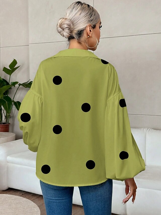 Women's Blouse Graphic Polka Dot Elegant Stylish Casual 3/4