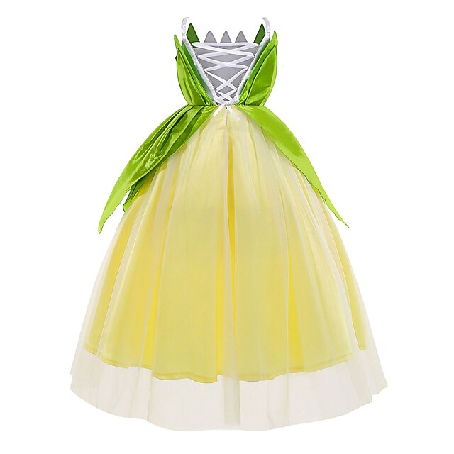 Bell Princess Fairytale Tiana Theme Dress Girl Tinker Flower