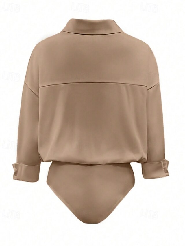 Women's Shirt Blouse Plain Stylish Basic Casual Long Sleeve