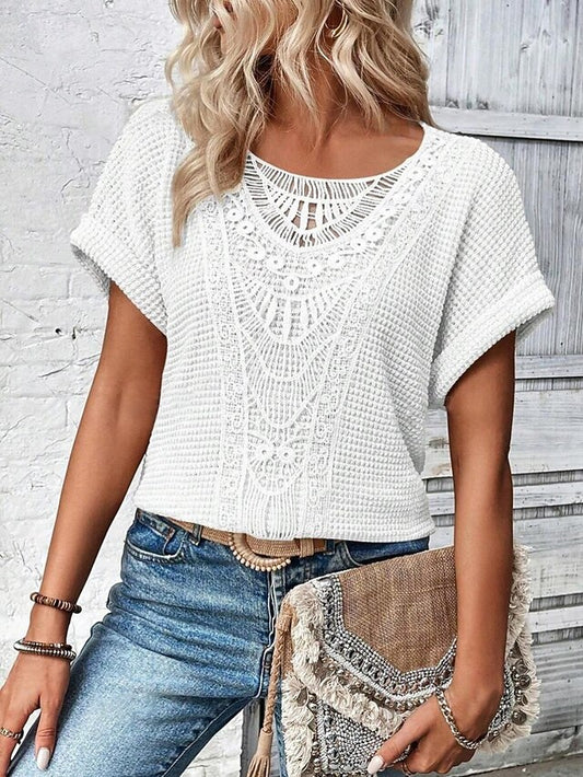 Women's Shirt Blouse Lace Tops Lace Plain Stylish Classic