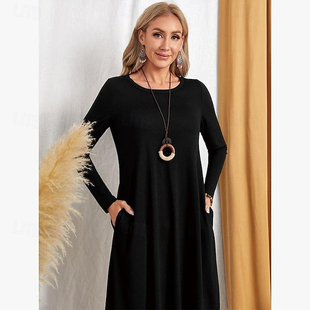 Women's Midi Dress T Shirt Dress Tee Dress Shift Dress