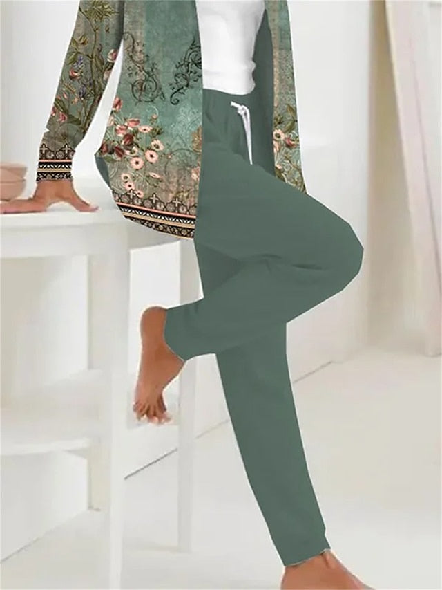 Women's 2 Pieces Hoodie Tracksuits Active Daily Pants Sets