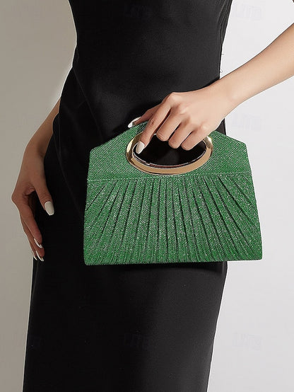 Handle Clutch Evening Women's Bag Glitter with Gold