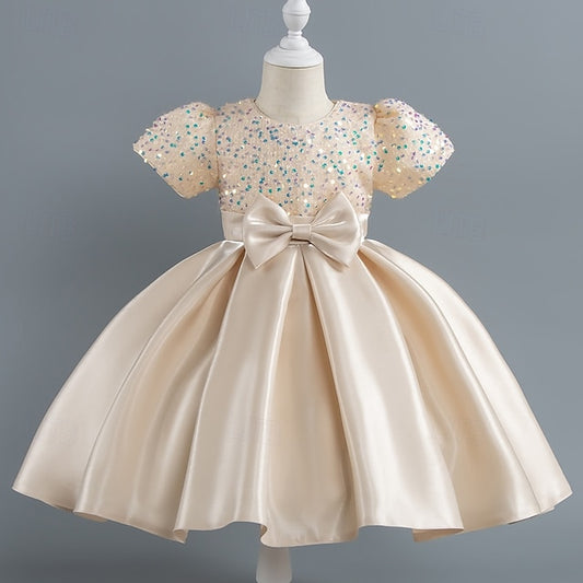 Sequin Short Girls' Toddler Wedding Sleeve Party Dress