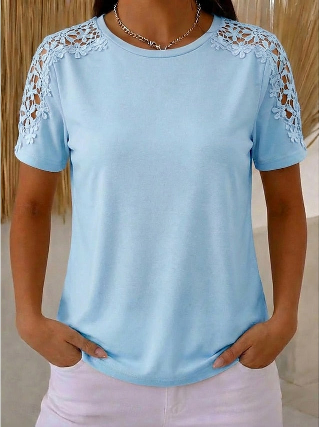 Women's Blouse Lace Tops Lace Plain Vintage Stylish Modern