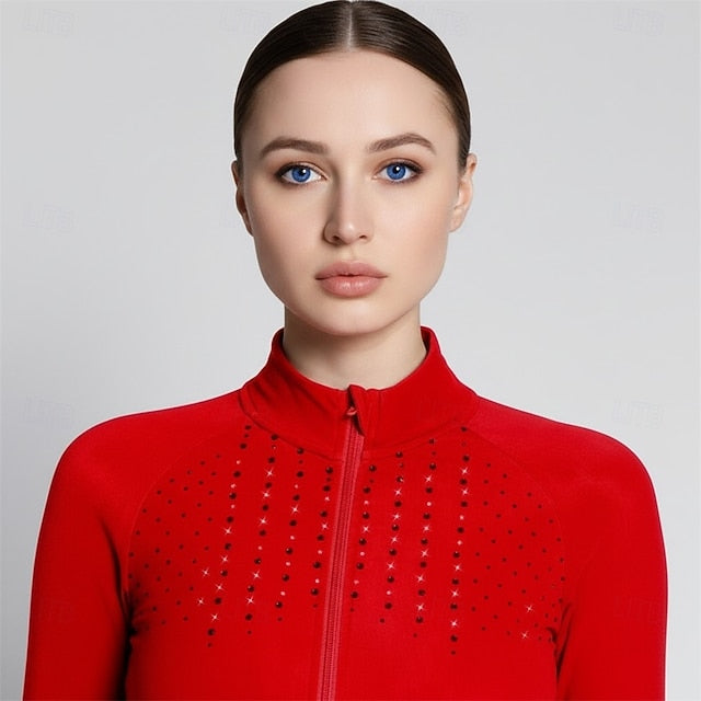 Figure Skating Fleece Jacket Women's Ice Skating Jacket Top