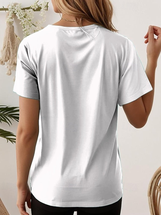 Women's T Shirt Print Graphic Letter Classic Casual Trendy